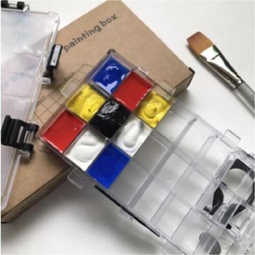 24 grid Palette moisturizing paint box watercolor gouache oil painting acrylic sub-packing paint box