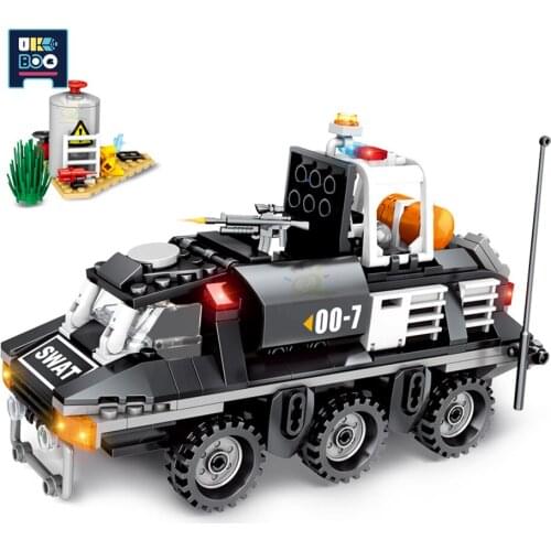 368pcs Swat Police Figures Bricks City Ambulance Armored Vehicles Creative DIY Building Blocks Educational Toys for Boys