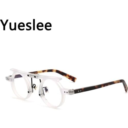 49902 Acetate Retro Round Glasses Frame High Quality Men Women Optical Fashion Computer Eyeglasses