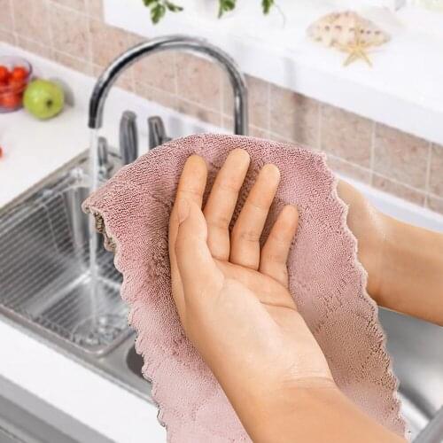 5/8 Pieces of Microfiber Cleaning Cloth Kitchen Absorbent Dishwashing Cloth Towel Tableware Cleaning Wiping Tool