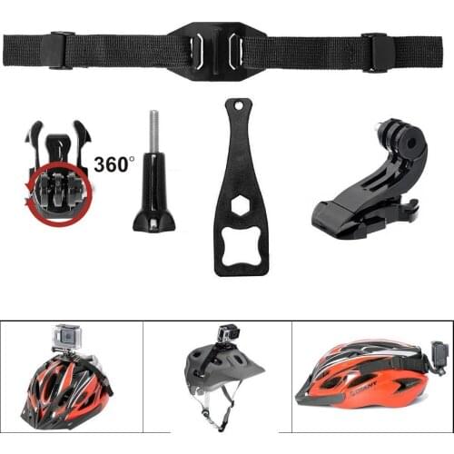 5-in-1 360 Degree Action Camera Vented Helmet Strap Mount Kit for GoPro Helmet M