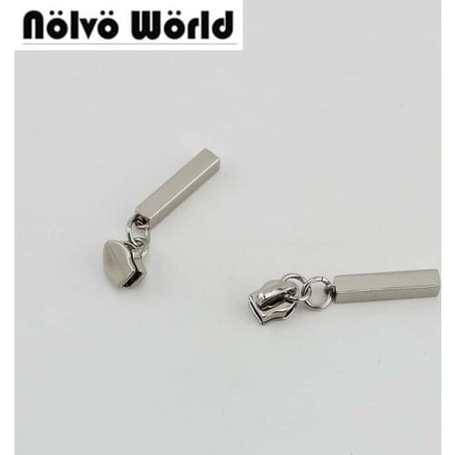 50pcs 4 colors 5# DIY nylon coil zipper head pullers,No.5 nylon coil zipper Long Soild oblong puller slider