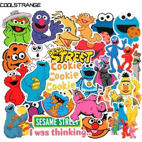 51pcs/Set Sesame Street Stickers Children Education For Luggage Laptop Helmet Skateboard Motorcycle Refrigerator Toy For Kid