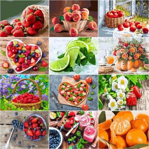 5D DIY Diamond Painting Flower and Fruit Diamond Embroidery Picture Diamond Cross Stitch Kit Mosaic Full Drill Home Decoration
