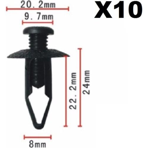 A97 - DOOR MOULDING TRIM STRIP CLIPS RUBSTRIP X10 Plastic Clips
