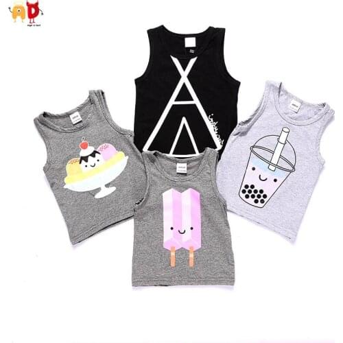 AD Popsicle Boys Girls Tops Tees T-shirts Kids Clothes Childrens Clothing for 100% Cotton Vest