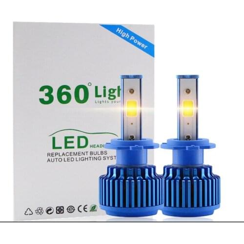 Elglux 360 Car Headlight Bulbs H1 H3 H7 H8/9/11 9005 9006 H4 H13 9004/7 Auto Car Headlight 80W 8000LM 6000K Automobile Bulb
