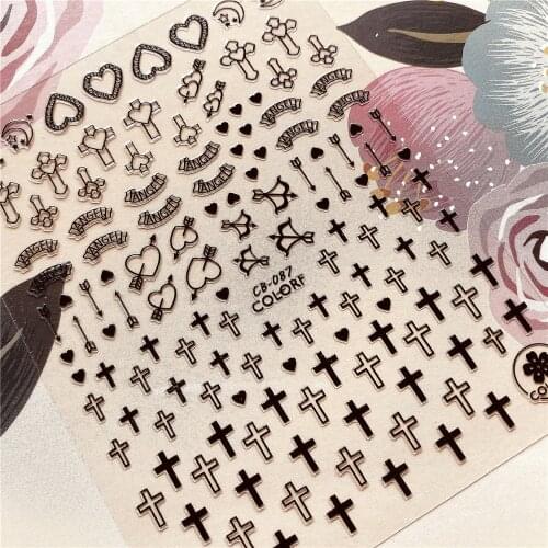 CB-086-087 cross Love arrow 3D Back glue Nail decal Nail sticker Nail decoration Nail art Nail tool Nail ornament