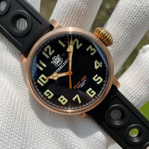 Steeldive New Arrival SD1903S 46.5mm Oversize Solid Bronze Case Dive Watch Super Luminous C3 Unique Crown 200M Diving Men Watch