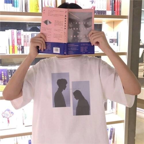 O-neck Girls Black White Tshirt women Girls Sweatshirt Females SummerFunny Printed Fashion Cute Tops