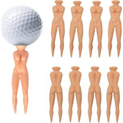 Crestgolf 10pcs/Bag Golf Tees Size 70mm/2.76inch Novelty Nude Lady Golf Tee Plastic Practice Training Accessories
