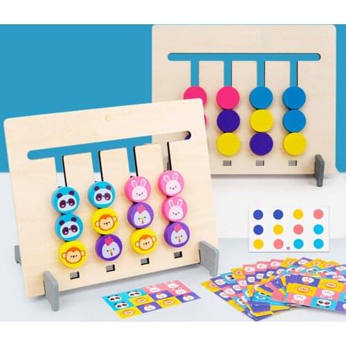 Wooden Educational Toys For Children Animals Double Sided Matching Game Logical Reasoning Training Kids Montessori Game Toy