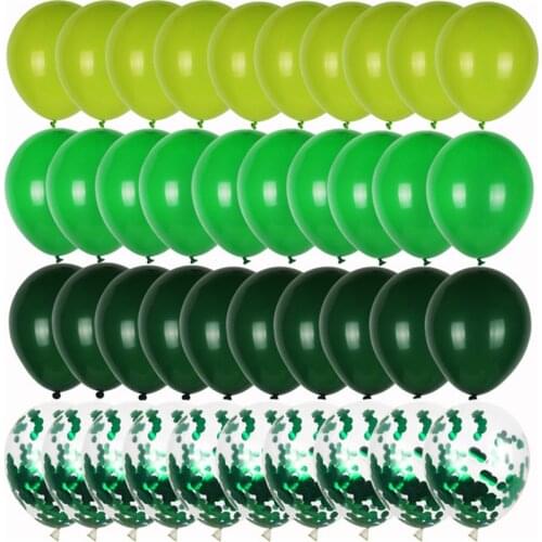 40pcs Green Balloons Set Olive Balloon Confetti Ballon Jungle Safari Animal 1st Birthday Party Decorations kids toy
