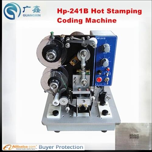 2016 high quality hp-241 hot stamping coding machine hp-241b ribbon hot code printer coding machine date printing machine