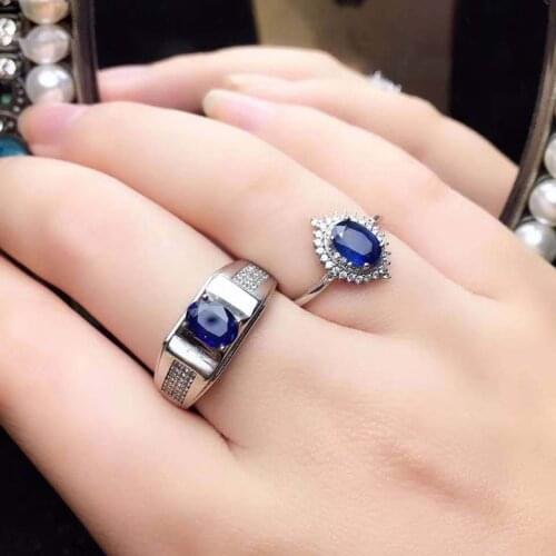 Natural Sri Lanka Sapphire S925 Ring Elegant Fine Fashion Wedding Jewelry for Lover Free Shipping MeibaPJ FS