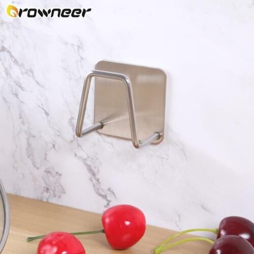 Stainless Steel Kitchen Storage Rack Sponge Cleaning Dishcloth Drain Rack Silver Wall Sink Counter Holder Convenient Harmless