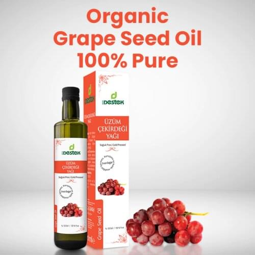 Grape Seed Oil 100% Pure Organic 50 ml 250 ml Turkish Seed Plant Oils Essential Oils Natural Oils Aromatherapy Oils Natural Vegan Herbal Health Beauty Skin Care Body Care Skin Care Hair Care Body Care