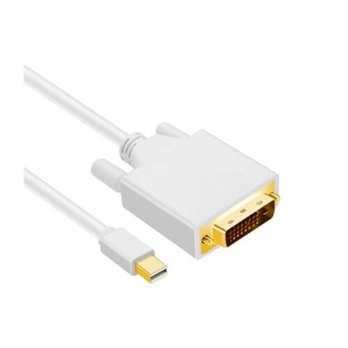 1.8m Mini DisplayPort DP to DVI Cable White Mini DP DVI Audio Video Adapter Converter Cables Cord Wire Line for Multimedia