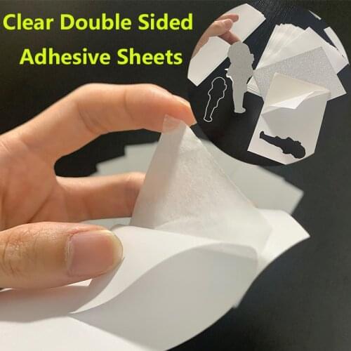 Multi-purpose Clear Double Sided Adhesive Glue Sticker Sheets for DIY Scrapbooking Paper Cards Making Handmade Crafts Supplies