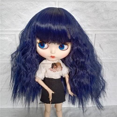 Fashion doll hair 25 26 27cm head size blue purple Doll Wig high temperature fiber wigs for BJD B lyth Doll accessories