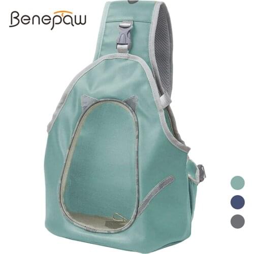 Benepaw Fashion Breathable Cat Carrier Sling Foldable Reflective Pet Backpack Small Dogs Puppy Kitten Travel Bag Secure Clip