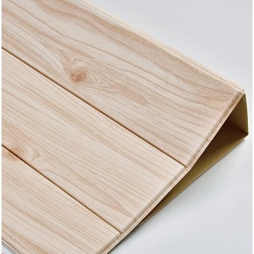 3D Wood Grain Wall Sticker Home Decor Foam Waterproof Wall Covering Self Adhesive Wallpaper For Living Room Bedroom Roof