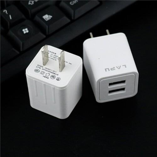 10 pcs 5V 2.1A US Plug Dual USB Ports Wall Charger Adapter Portable Fast Charging for Mobile Phone Fast Charge Head Double USB