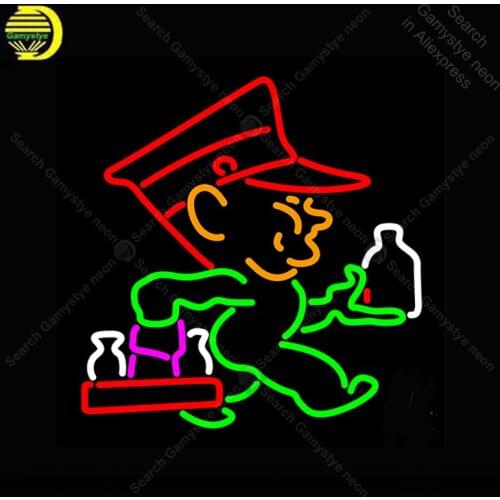 Neon Sign for Man Carrying Dairy Products neon Light Decor food store fluorescent glass Handcraft Arcade Neon Lamp for Beer Bar