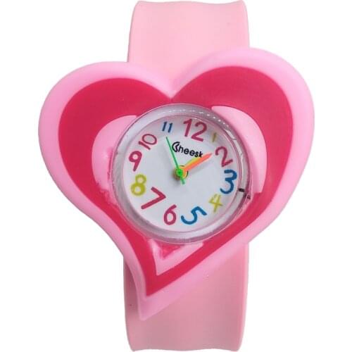 2019 New Soft Silicone love heart Watches Children Kid Quartz Watch Sport Casual Bendable Rubber Strap Watch for Girls Boys Gift