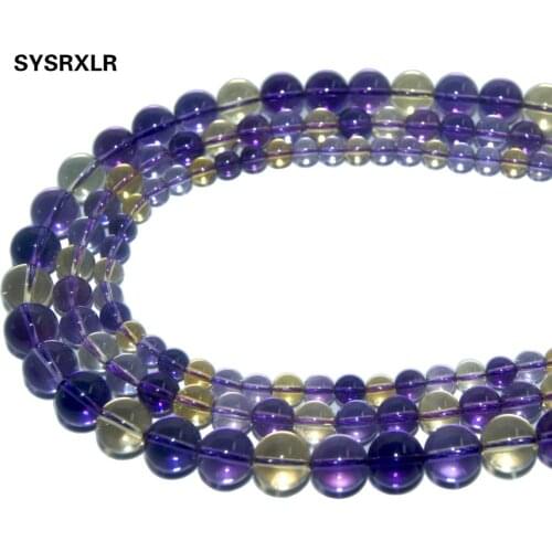Wholesale Natural Stone Clear PiezoQuartzs Ametrines Crystal Round Beads For Jewelry Making DIY Bracelet Necklace 6 8 10 MM