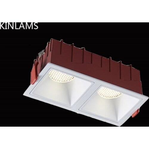 Ceiling Spots Downlight Cob Bold Double Head Embedded Spotlight Track Lighting Design Indoor Home Lamp Deep Anti-glar Store