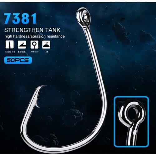 PROBEROS Brand Fishing Hooks Black Color Octopus/Circle Sport Circle Fish Hook Jig Big 1#-5/0# Size Bass Lure Jig Fishing