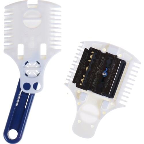Professional Adjustable Shaving comb Manual bangs thinner Double-sided blade hair comb Hair Styling Trimmer Cutter Razor Comb