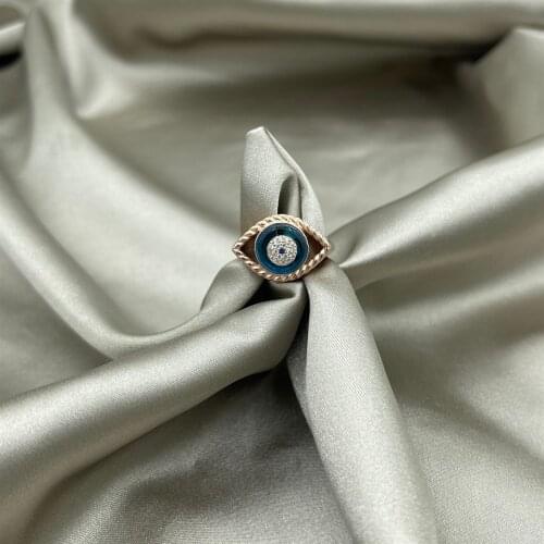 Rose Plated Adjustable Teardrop Ring