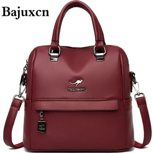 High Quality Leather Backpack Women Shoulder Bags Multifunction 2021 New Travel Backpack School Bags for Girls Backpack mochila