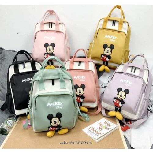 Disney Girl School Bags Frozen Elsa Anna Nylon Printing Backpack Kindergarten Student Girls Childrens Schoolbag Waterproof Kids