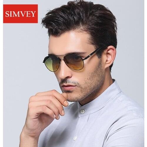 Simvey Night Vision Driving Glasses Classic Day and Night Polarized Sunglasses Goggles Mens Car Drivers Anti-glare Glasses