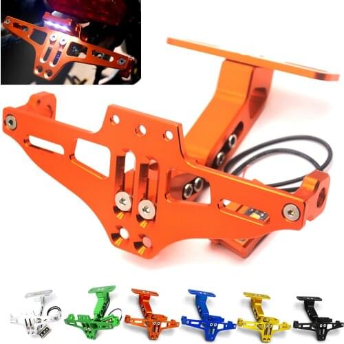 Motorcycle Angle License Number Plate Frame Holder Bracket FOR RC 125 200 390 Enduro Supermoto SM SMC Adventure 690 950