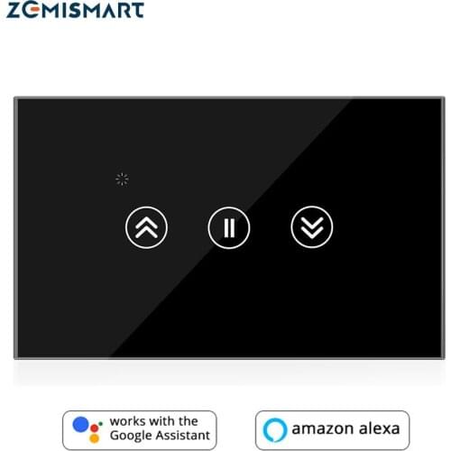 Smart Switch for Curtain Roller Shade Motor Tuya Jinvoo APP Control Alexa Google Home Touch Wall Switch Black