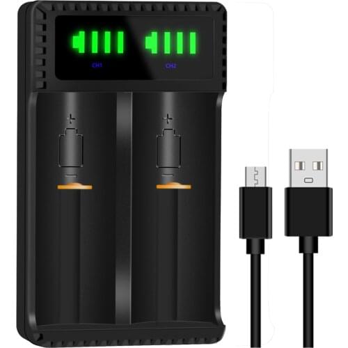 PowerTrust 18650 USB Universal Intelligent Battery Charger for 21700 26650 22650 18650 18490 18350 17670 17500 16340 14500 10440