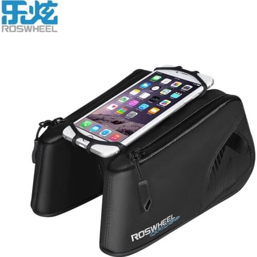 Roswheel Bike Front Tube Bag For 6.0" Cell Phone Touchscreen Cycling Bag Waterproof Top Front FrameTube Bicycle Pannier