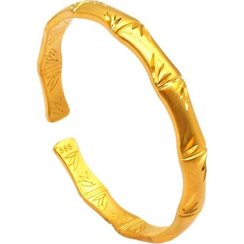 Gold Filled Bamboo Shape bangles & bracelets For women, pure Gold color Wedding Cuff Bangle,wholesale women jewelry