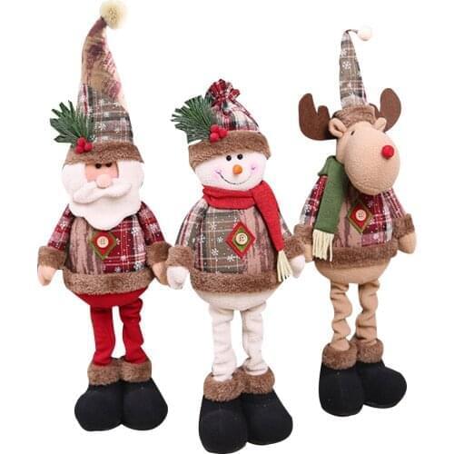 1/3pcs Cute Santa Snowman Elk Deer Doll Christmas Decoration Christmas Tree Hanging Ornament 2020 New Year Gift Home Decor