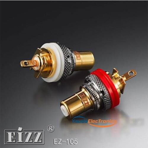 2pcs 1pair EIZZ EZ-105 24K Gold plated RCA Terminal Jack for TV Video Audio Amplifier CD player
