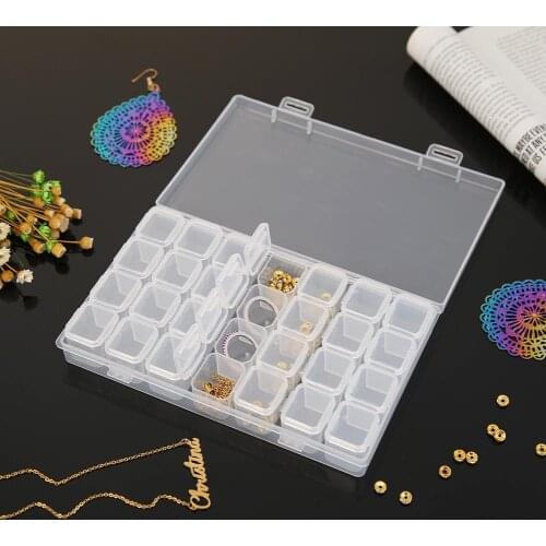 28 Cells DIY Diamond Painting Tool Accessories Storage Box Rhinestones Organizer Beads Jewelry Kit Case Home Storage Box New