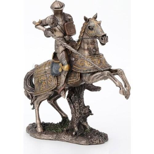 32CM CHINESE STYLE MEDIAEVAL TIMES SAMURAI ART SCULPTURE WARRIOR HORSE RIDING STATUE RESIN CRAFTS DECORATIONS FOR HOME R3238