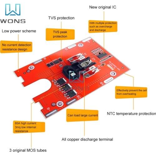 5S 18V 21V 65A BMS 18650 Lipo battery screwdriver Charger Protection Board For Angle Grinder Electric Drill Wrench Hammer