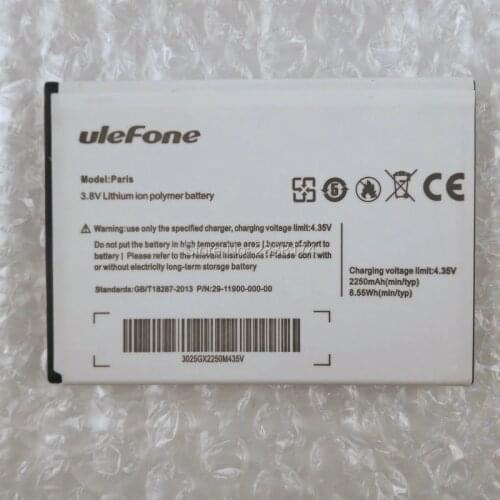1pcs 100% High Quality Paris 2250mAh Battery For Ulefone Paris Paris X Mobile phone