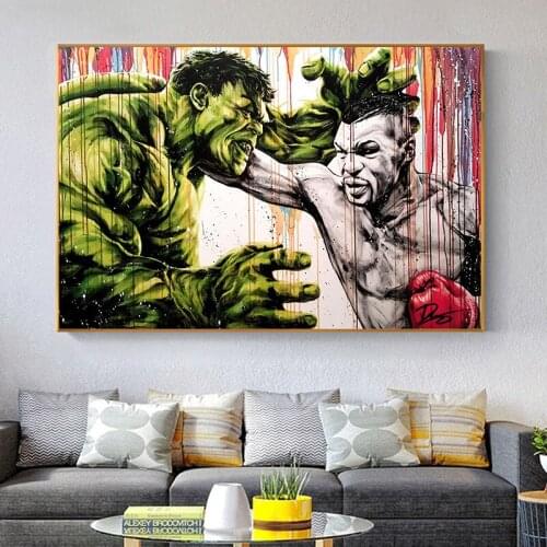 DIY 5D Diamond Painting Cross Stitch Full Drill Diamond Embroidery Marvel Superhero Hulk and Boxing King Tyson Mosaic Home Decor