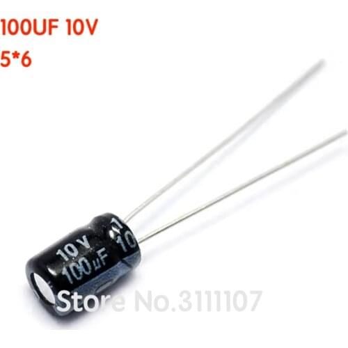 20PCS/LOT 100UF 10V 5*6 Aluminum electrolytic capacitor 5*6 Electrolytic Capacitor 10v 100uf